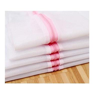 Imagem de Kit 10 Sacos Lavar Papa Bolinha Lingerie Tela Organizador 40x50