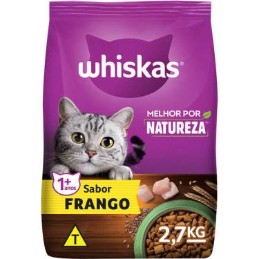 Imagem de Ração Whiskas Melhor Por Natureza Frango Gatos Adultos - 2,7 kg