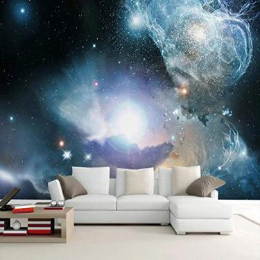 Imagem de Papel de parede personalizado 3D lindo céu estrelado sala de estar KTV Bar tema fundo de hotel 3D 250 cm (L) × 175 cm (A)