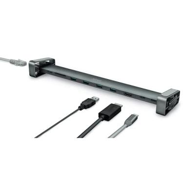 Imagem de Docking Station Dalyx Alumínio 10 in 1 - USB HDMI MICRO SD ETHERNET 5 Gbps saída Ultra HD 4K - 23417 Trust, Cinza