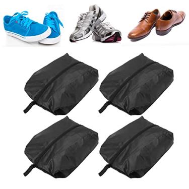 Imagem de Saco organizador de armazenamento de sapatos 4 peças, bolsa à prova de cheiro, organizador resistente à água com zíper para academia de viagem em casa(37 * 23CM)