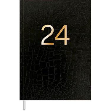Imagem de Tilibra - Agenda Executiva Croco Costurada Diária 14,5 x 20,5 cm 2024 - Croco Preta 24