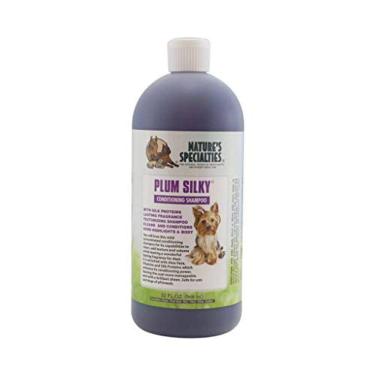 Imagem de Shampoo condicionador adequado para cachorros, Plum Silky, 32 onças