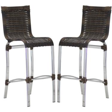 Imagem de 2 Banquetas Alta Haiti em Alumínio para Cozinha Bar Edícula