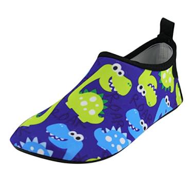 Imagem de Sapatos para meninas tamanho 3 crianças finas e respiráveis sapatos de natação parque aquático desenho animado bonito tênis botas para meninas, Azul, 13.5 Little Kid