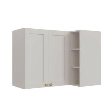 Imagem de Armário Aéreo de Canto Reto 2 Portas 3 Nichos Arizona Cabecasa Madeiramadeira Branco