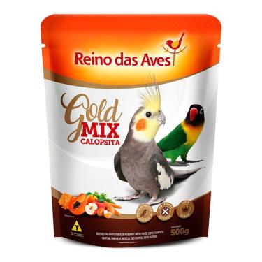 Imagem de Ração para Pássaro Reino das Aves Calopsita Gold Mix 500g