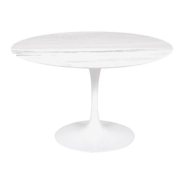 Imagem de Mesa Saarinen Redonda Espírito Santo 90cm - Base Branca