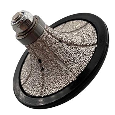 Imagem de Roda de perfil manual de diamante Demi Bullnose de 3,8 cm para granito, mármore e pedra, gramatura 40/50, mandril de 5/8"-11