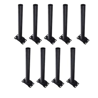 Imagem de Suporte Luminaria Solar Poste Kit 9 Unidades Aço Pintura Eletrostatica Barra Iluminaçao Jardim Quintal Proteçao