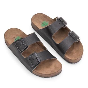 Imagem de Sandália Papete Masculina NATHOS em COURO. (PRETO, BR, Adulto, Numérico, 39)