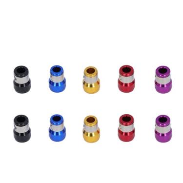 Imagem de Suporte de Anel Magnético de 5 Cores, Conjunto de Bits de Chave de Fenda de Suporte de Parafuso Magnético de 10 Peças para Chave de Fenda de Liga de Alumínio - Fácil Fixação de