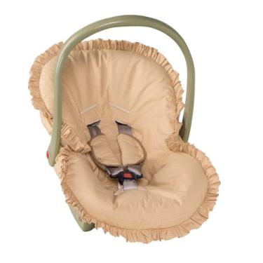 Imagem de Capa Para Bebê Conforto com Protetor de Cinto Para Bebê Menina Menino 02 Peças (Bege)