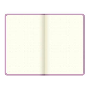 Imagem de Letts Caderno de papel pontilhado com ícones, tamanho do livro, 19 cm de altura x 12,7 cm de largura, papel creme, rosa