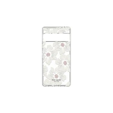 Imagem de kate spade new york Capa rígida defensiva para Pixel 6 - Hollyhock floral transparente (Hollyhock floral transparente)