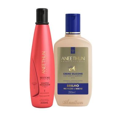 Imagem de Kit Aneethun Shampoo Restore System 300Ml + Creme de Silicone 250ml