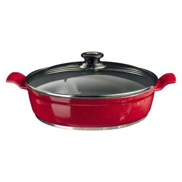 Imagem de Frigideira cerâmica grande 30 cm tampa de vidro - Aluminio fundido Jav
