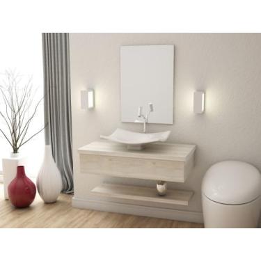 Imagem de Bancada Metrópole 806w 80cm C/cuba F44 e Espelheira - Compace, Snow