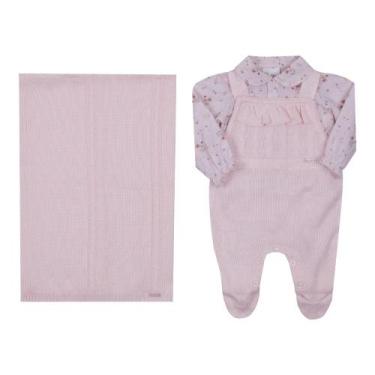 Imagem de Saída Maternidade Bebê Menina 3Pçs Malha Tricô Paraiso 16151 - Paraíso