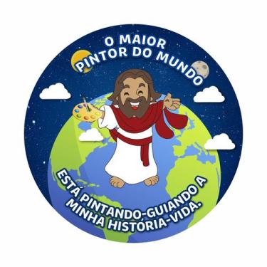 Imagem de Painel de Lona Redondo Religioso Deus o Maior Pintor do Mundo Planeta 