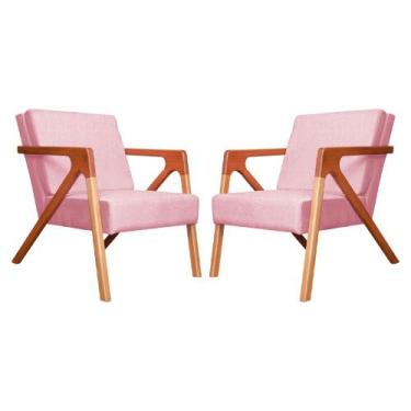 Imagem de Kit 02 Poltronas Decorativas Monalisa para Recepção Suede Cores - DS E