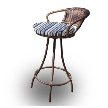 Imagem de Banqueta Giratória em Fibra Sintética - Tecido Alanta - Casa N