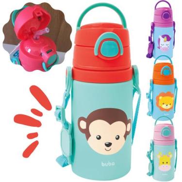 Imagem de Garrafinha De Alumínio Infantil Com Canudo De Silicone 400Ml Garrafa B