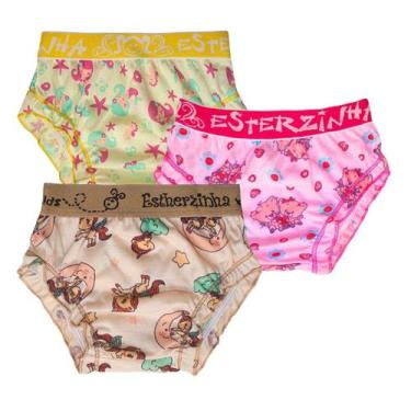 Imagem de Kit 4 Calsinha Feminina Infantil Para Criança Com Cós Largo - Empório 