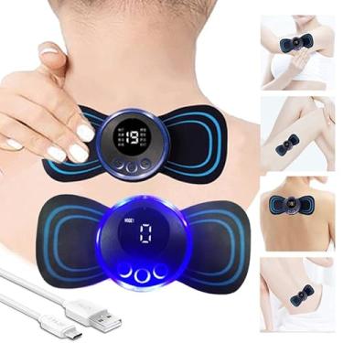 Imagem de Mini Massageador Elétrico Portátil, Aparelho Massageador Elétrico, Recarregável Portátil, Para Dor muscular, pescoço, pernas, coluna, lombar, sem fio usb fisioterapia tens relaxamento corporal