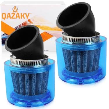 Imagem de QAZAKY Pacote de 2 44 mm 45 mm 46 mm filtro de ar 45 graus capa de plástico à prova de respingos à prova de água motocicleta ATV Quad Scooter Go Kart Moped 47cc 49cc 50cc 90cc 110cc 125cc 150cc 250cc