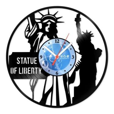 Imagem de Relógio De Parede Disco Vinil Lugares - Statue of Liberty - VLU-038 - 