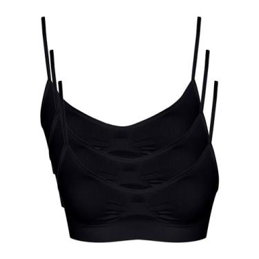 Imagem de Kit com 3 Tops sem Aro e sem Bojo Loba 41100-001 - LUPO, Preto, G