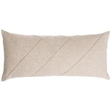 Imagem de CAPA ALMOFADA LINHO RETANGULAR BAGUETE CRU DRAPEADA 30x65 - CIA DAS AL