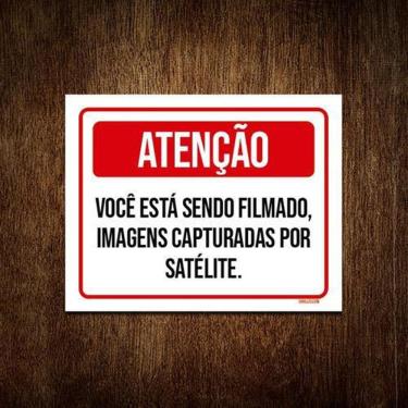 Imagem de Placa Atenção Você Está Sendo Filmado Imagens 36X46