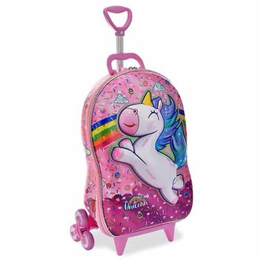Imagem de Mochila 3D de Rodinhas Infantil - Unicórnio - Cute Sweet - Rosa - Maxtoy