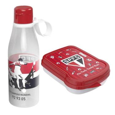 Imagem de Kit Garrafa de Água e Sanduicheira do São Paulo Oficial - PLASUTIL, Ve
