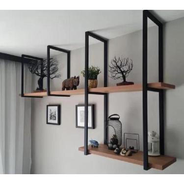 Imagem de Prateleira Tripla Ferro Estilo Industrial Completa 90X150X20 - PLS