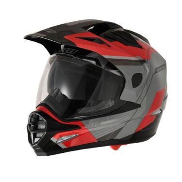 Imagem de Capacete X11 Crossover Desert Óculos Moto Off Road Big Trail, Cinza e 
