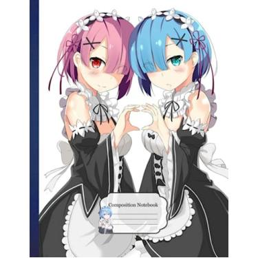 Imagem de Composition NoteBook: Rem Re Zero Ram Kanjii D49, 8.5x11 Inches - 110 page Gifts For Fans On Special Days Office School For Children Adults Boys Girls College Ruled Notebook Journal