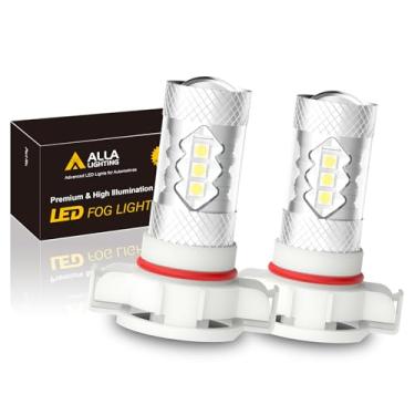 Imagem de Alla Lighting 5201 5202 Lâmpadas LED de neblina Xtreme Super Brilhante Alta Potência 3030 SMD Caminhão Carro PS19W 12085 PS24W 9009 DRL Substituição, 3000K Amarelo Dourado