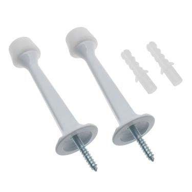 Imagem de GWYAN 2 batentes de porta sólidos de liga de zinco branco resistente com ponta de borracha macia branca batente de porta de 7,6 cm adequado para portas de madeira, portas de aço e portas de fibra de
