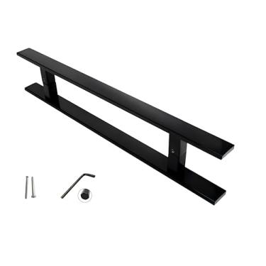 Imagem de Puxador Porta Pivotante Retangular Inox 40 cm x 30 Cm,Acabamento Preto, Design Moderno Cerrata