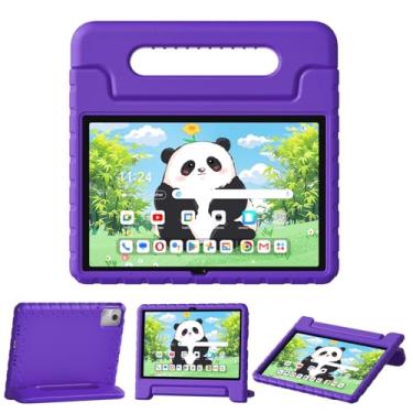 Imagem de Thoreta Capa para tablet Lenovo Tab m11 infantil, Tab M11 de 11 polegadas, versão 2024 (TB330FU/TB330XU), capa protetora leve à prova de choque infantil com suporte conversível, roxo
