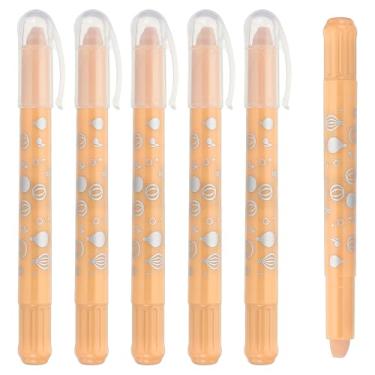 Imagem de PATIKIL Giz de cera de gel aquarela, 6 peças de giz de cera laváveis para colorir, desenhar, pintar, bege