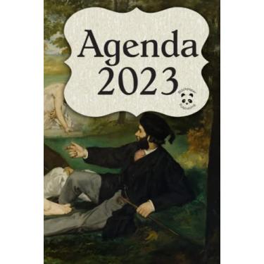 Imagem de Agenda 2023 Èdouard Manet - Colazione sull’erba: Planner settimanale A5 in carta crema con calendario annuale, tracker abitudini mensile, spazio per le note settimanali, pagine per i contatti