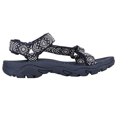 Imagem de Sandálias esportivas masculinas Colgo clássicas confortáveis para caminhadas atléticas com suporte de arco para uso ao ar livre na praia, Black/Pattern, 7