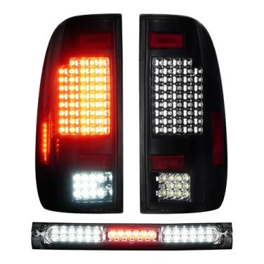 Imagem de Par de luz traseira de LED + 3º terço lâmpada de carga de freio adequada para Ford F150 1997-2003, para F150 Heritage 2004, luzes traseiras traseiras e montagem de luz de parada de montagem alta, 3