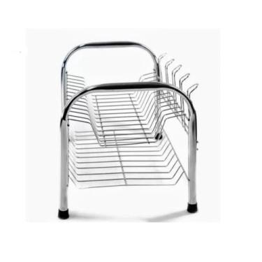 Imagem de Escorredor De Louça Inox Cromado Pratos Porta Copos Cozinha - Jump Ara