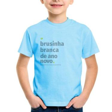 Imagem de Camiseta Infantil Brusinha branca de ano novo - Foca na Moda, Azul beb