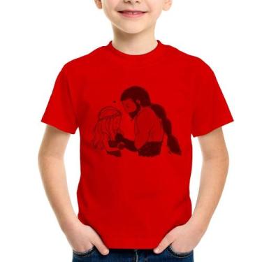 Imagem de Camiseta Infantil Khal Drogo e Daenerys Targaryen - Foca na Moda, Verm